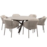 4 Seasons Outdoor Prado Florence dining tuinset 160xH75 cm rond 7 delig keramiek terre Taste 4SO
