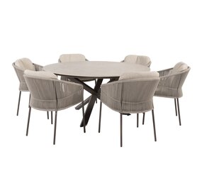 4 Seasons Outdoor Prado Florence dining tuinset 160xH75 cm rond 7 delig keramiek terre Taste 4SO 4 Seasons Outdoor Prado Florence dining tuinset 160xH75 cm rond 7 delig keramiek terre Taste 4SO