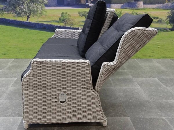 AVH-Collectie Showroommodel Ibiza XL stoel-bank loungeset 6 delig verstelbaar wit grijs