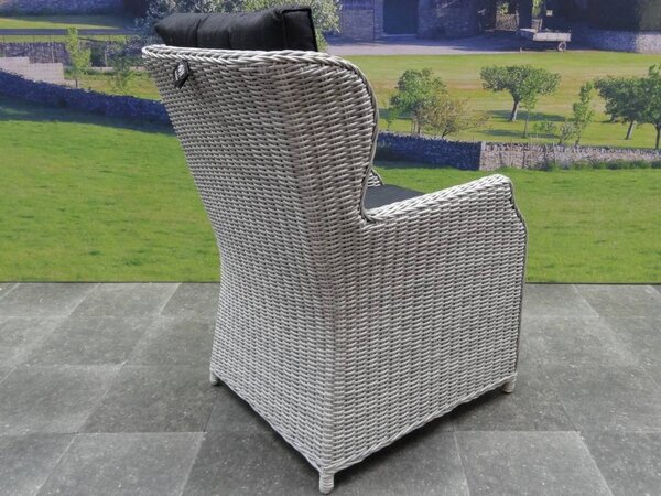 AVH-Collectie Showroommodel Ibiza XL stoel-bank loungeset 6 delig verstelbaar wit grijs