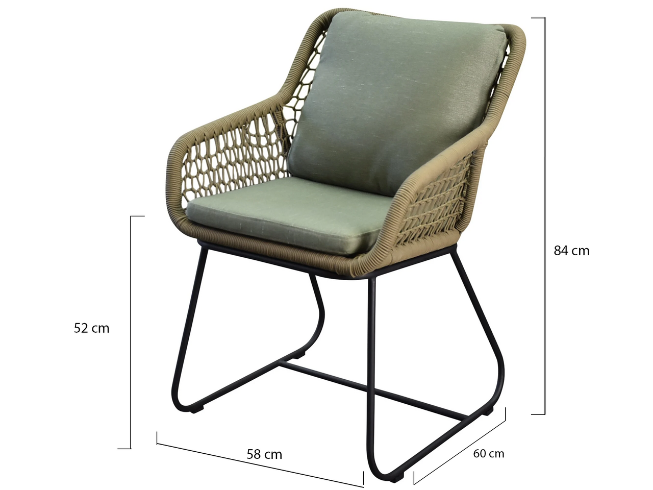 AVH-Collectie Savona dining tuinstoel rope olijf groen