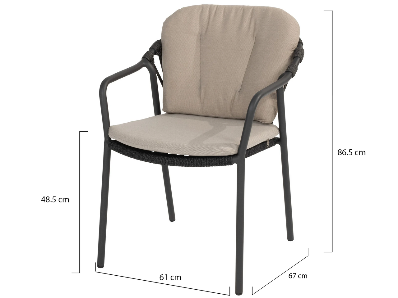 Taste 4SO Manitoba stapelbare tuinstoel antraciet Taste 4SO Taste 4SO Manitoba stapelbare tuinstoel antraciet Taste 4SO