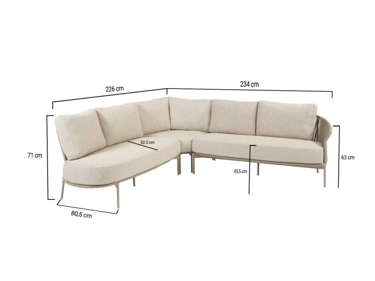 Taste 4SO Florence hoek loungeset 3 delig latte rope Taste 4SO