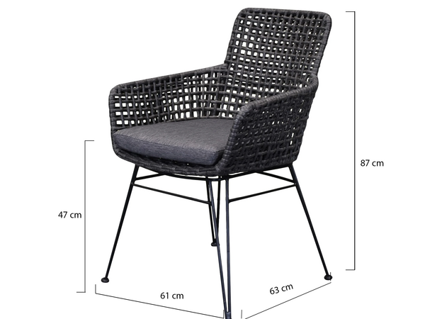 AVH-Collectie Phantom dining tuinstoel wicker antraciet