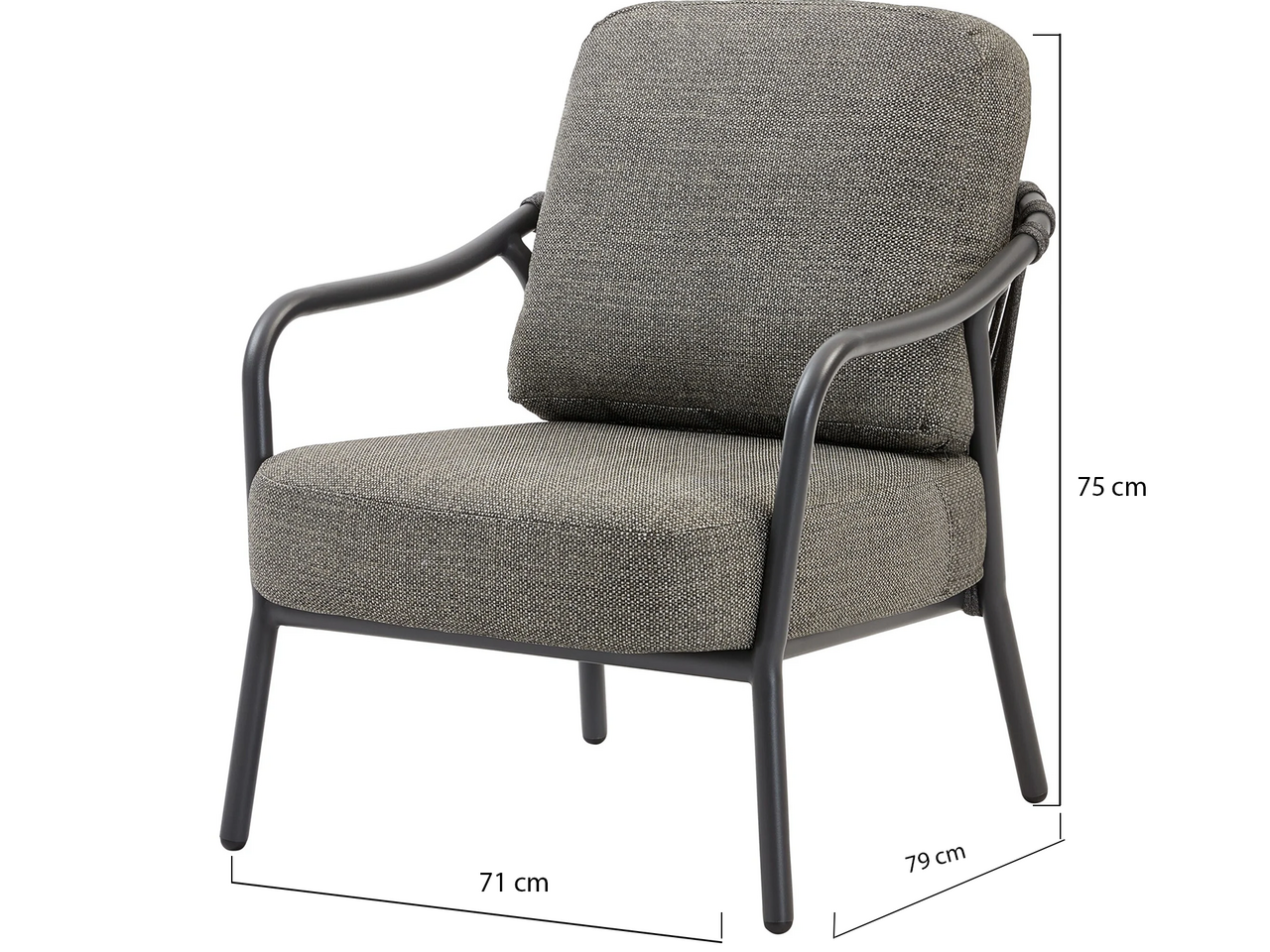 AVH-Collectie Serenno lounge tuinstoel aluminium antraciet AVH-Collectie Serenno lounge tuinstoel aluminium antraciet