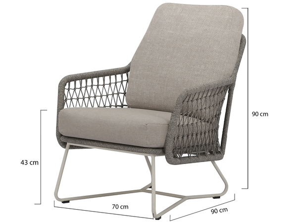 AVH-Collectie Trapani lounge tuinstoel natural sand rope
