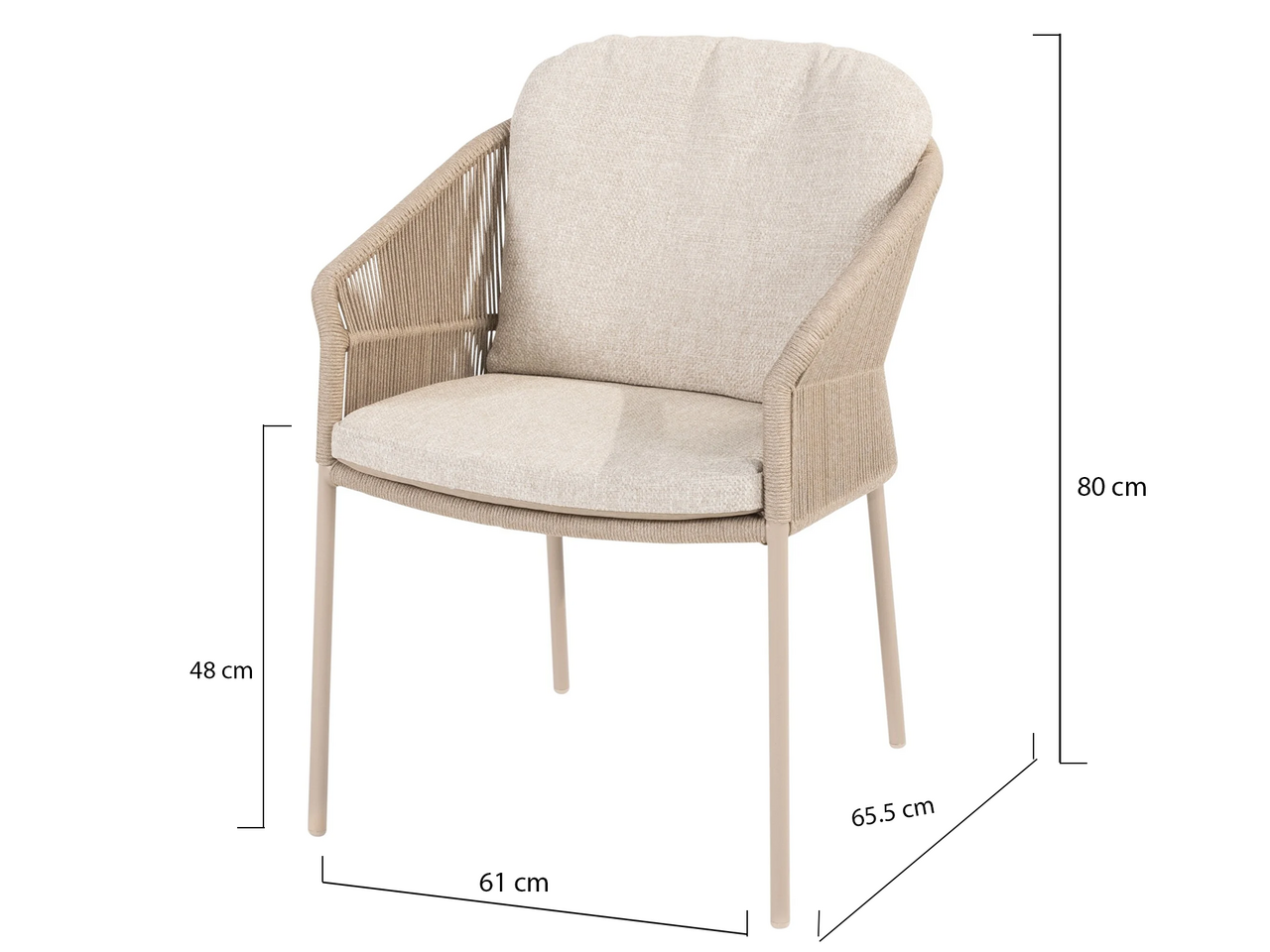 Taste 4SO Florence dining tuinstoel latte Taste 4SO