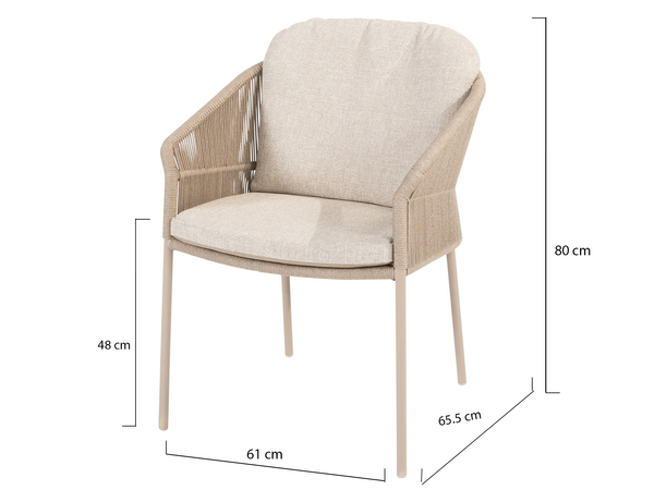 Taste 4SO Florence dining tuinstoel latte Taste 4SO