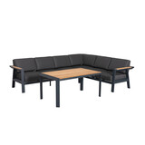 AVH-Collectie Showroommodel Victoria hoek dining loungeset 4 delig aluminium teak