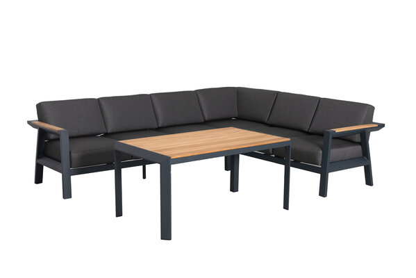 AVH-Collectie Showroommodel Victoria hoek dining loungeset 4 delig aluminium teak AVH-Collectie Showroommodel Victoria hoek dining loungeset 4 delig aluminium teak