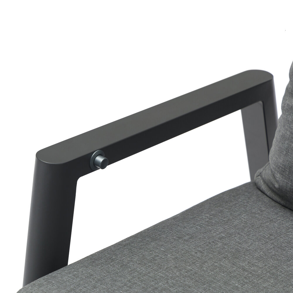 AVH-Collectie Caribbean verstelbare lounge tuinstoel aluminium dark grey