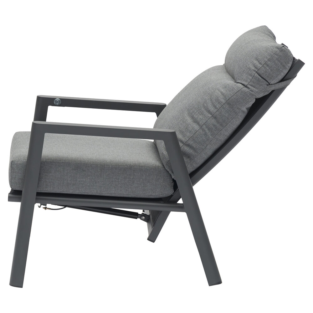 AVH-Collectie Caribbean verstelbare lounge tuinstoel aluminium dark grey