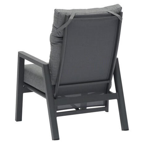 AVH-Collectie Caribbean verstelbare lounge tuinstoel aluminium dark grey