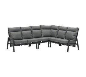 AVH-Collectie Caribbean verstelbare hoek loungeset 4 delig aluminium antraciet AVH-Collectie Caribbean verstelbare hoek loungeset 4 delig aluminium antraciet