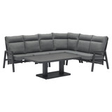 AVH-Collectie Caribbean verstelbare hoek loungeset 5 delig aluminium antraciet AVH-Collectie Caribbean verstelbare hoek loungeset 5 delig aluminium antraciet