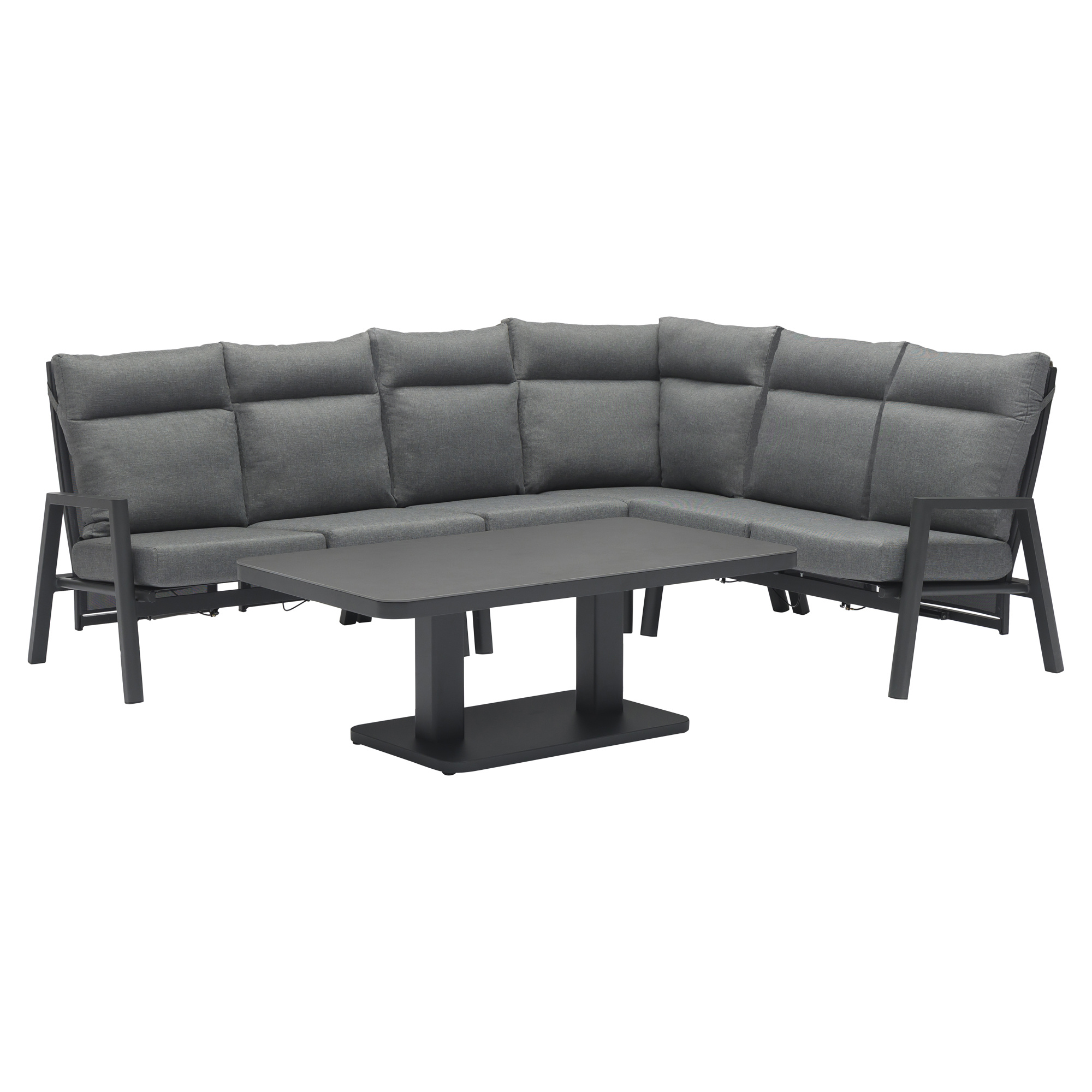 AVH-Collectie Caribbean verstelbare hoek loungeset 5 delig aluminium antraciet