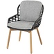 4 Seasons Outdoor Showroommodel Lugano dining tuinstoel met 2 kussens antraciet teak ( set van 4)