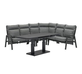 AVH-Collectie Caribbean verstelbare hoek loungeset 6 delig antraciet met uitschuifbare verstelbare tafel AVH-Collectie Caribbean verstelbare hoek loungeset 6 delig antraciet met uitschuifbare verstelbare tafel
