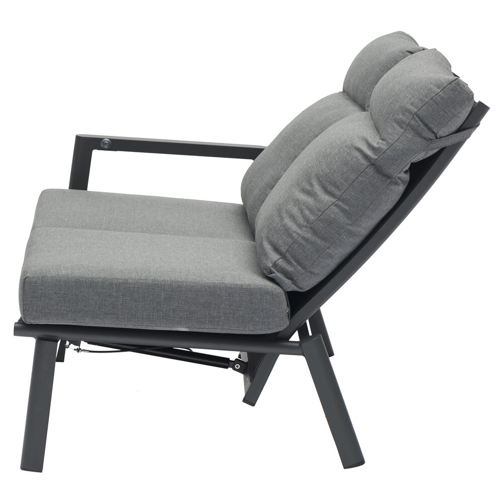 AVH-Collectie Caribbean verstelbare hoek loungeset 6 delig antraciet met uitschuifbare verstelbare tafel AVH-Collectie Caribbean verstelbare hoek loungeset 6 delig antraciet met uitschuifbare verstelbare tafel