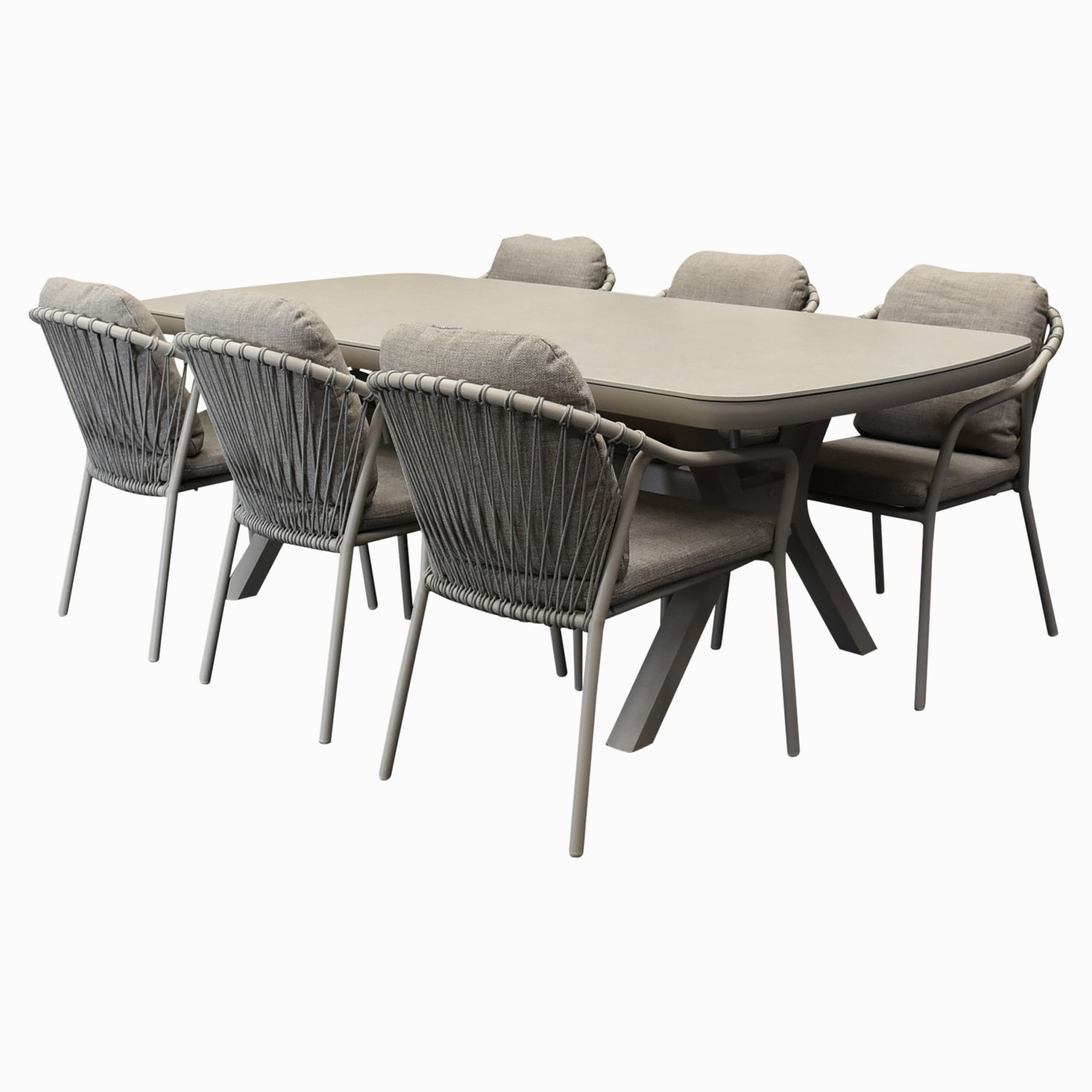 AVH-Collectie Sandora Vespera dining tuinset 220x100xH74 cm latte