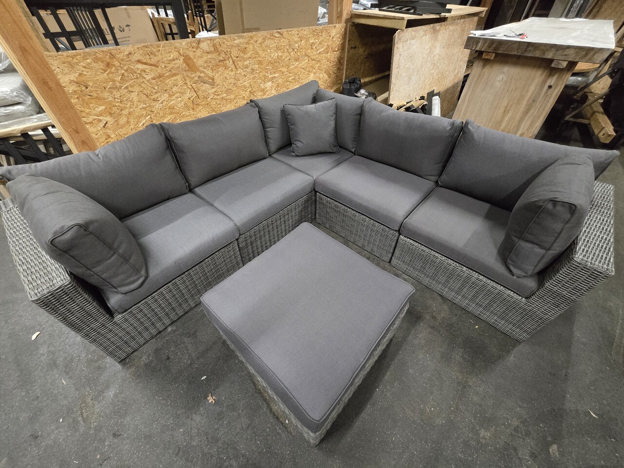 AVH-Collectie Showroommodel Rio hoek loungeset 6 delig antraciet wicker