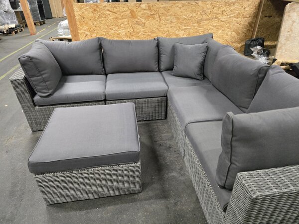 AVH-Collectie Showroommodel Rio hoek loungeset 6 delig antraciet wicker