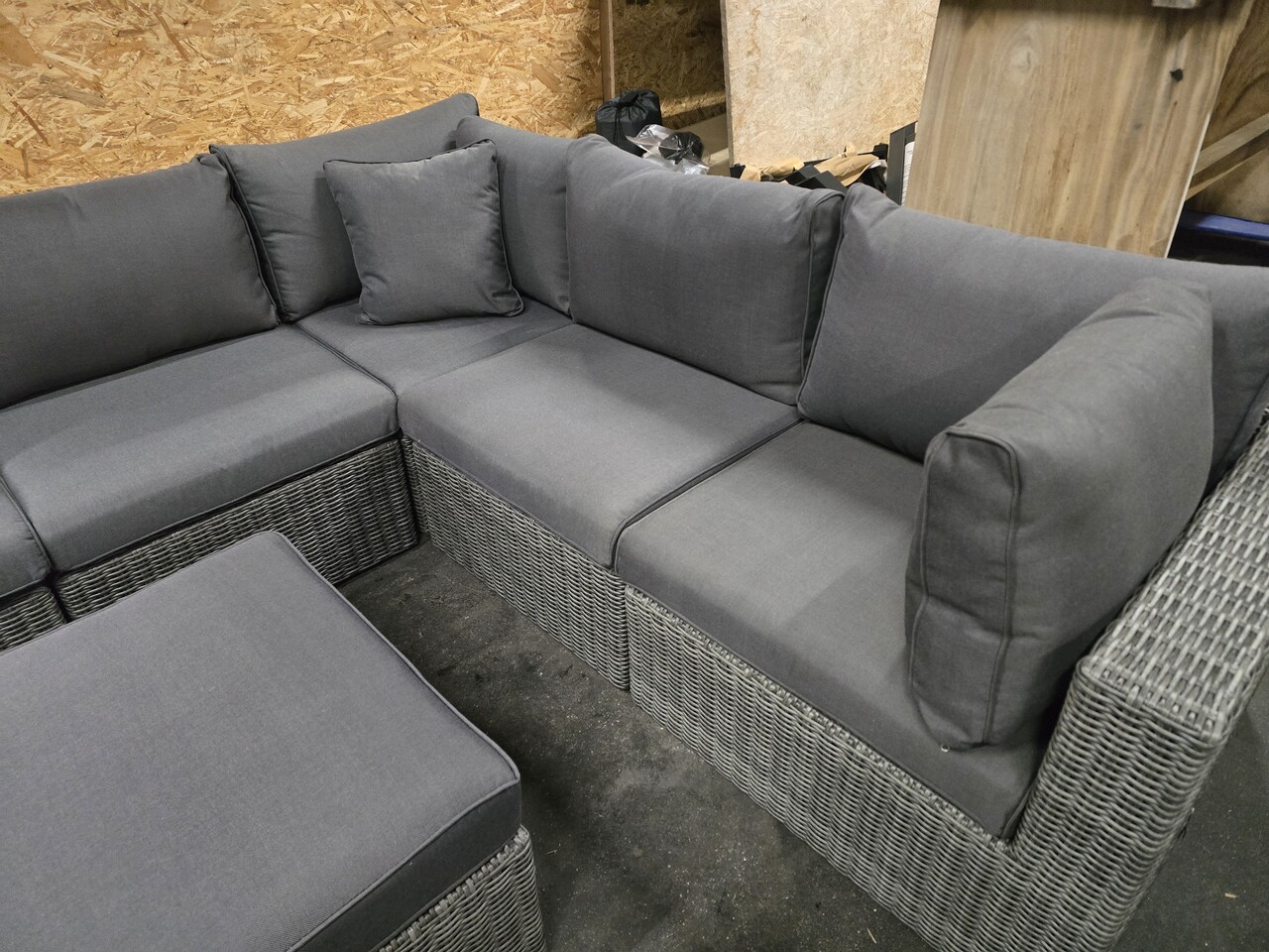 AVH-Collectie Showroommodel Rio hoek loungeset 6 delig antraciet wicker