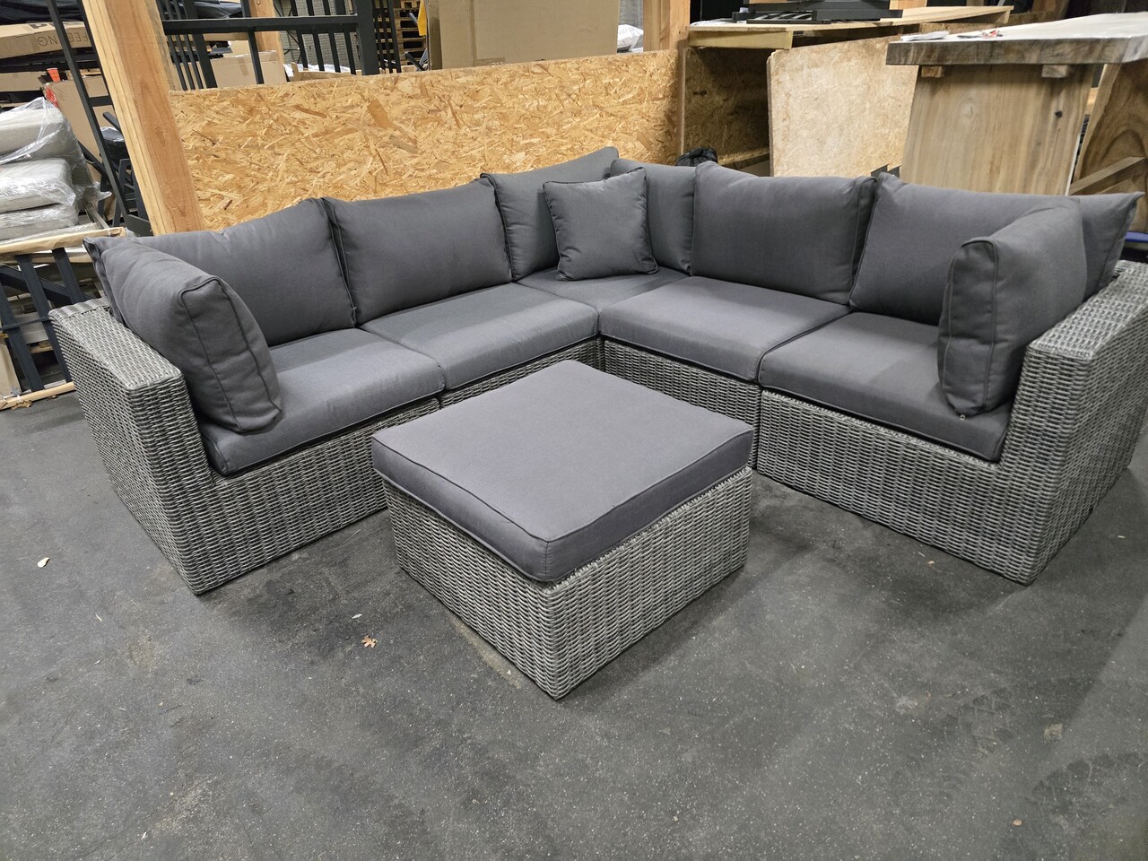 AVH-Collectie Showroommodel Rio hoek loungeset 6 delig antraciet wicker