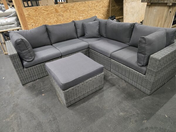 AVH-Collectie Showroommodel Rio hoek loungeset 6 delig antraciet wicker