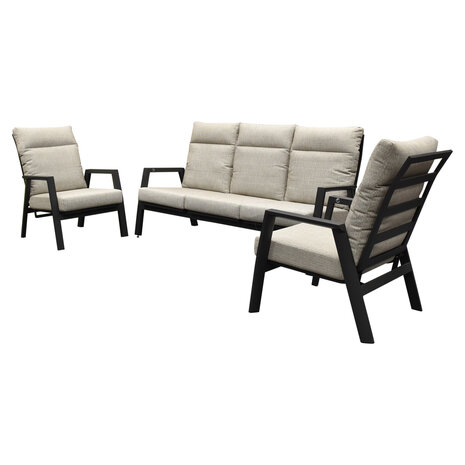 AVH-Collectie Barolo stoel bank loungeset 3-delig verstelbaar aluminium antraciet AVH-Collectie Barolo stoel bank loungeset 3-delig verstelbaar aluminium antraciet