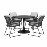 AVH-Collectie Taranto Flair dining tuinset antraciet 120xH75cm 5- delig