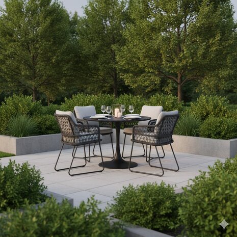 AVH-Collectie TaraTaranto Flair dining tuinset antraciet 120xH75cm 5- delignto Flair dining tuinset antraciet 120xH75cm AVH-Collectie TaraTaranto Flair dining tuinset antraciet 120xH75cm 5- delignto Flair dining tuinset antraciet 120xH75cm