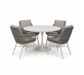 AVH-Collectie Tivoli Flair dining tuinset 120xH75cm 5-delig latte