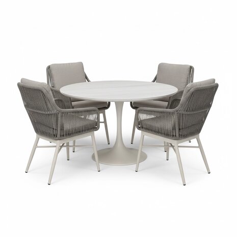 AVH-Collectie Tivoli Flair dining tuinset 120xH75cm 5-delig latte