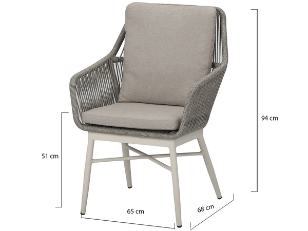 AVH-Collectie Tivoli Flair dining tuinset 120xH75cm 5-delig latte