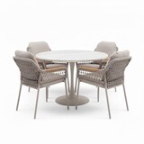 AVH-Collectie Monza Flair dining tuinstet 5-delig latte 120xH75cm