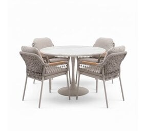 AVH-Collectie Monza Flair dining tuinstet 5-delig latte 120xH75cm AVH-Collectie Monza Flair dining tuinstet 5-delig latte 120xH75cm