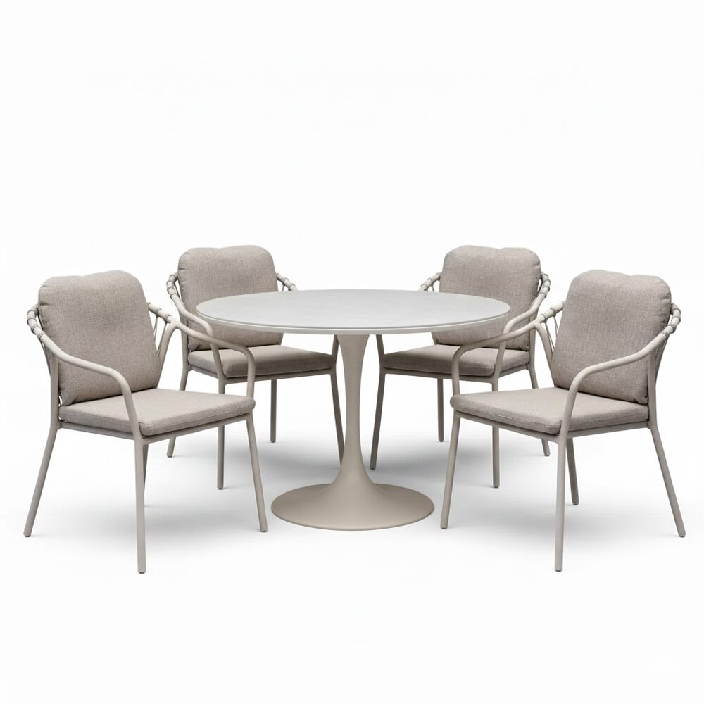 AVH-Collectie Sandora Flair dining tuinset 5-delig latte 120xH75cm AVH-Collectie Sandora Flair dining tuinset 5-delig latte 120xH75cm