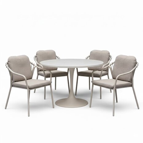 AVH-Collectie Sandora Flair dining tuinset 5-delig latte 120xH75cm AVH-Collectie Sandora Flair dining tuinset 5-delig latte 120xH75cm