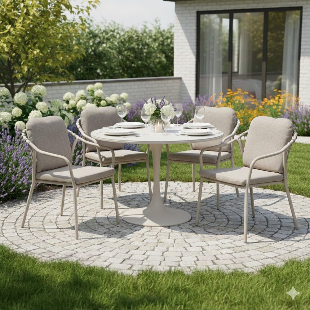 AVH-Collectie Sandora Flair dining tuinset 5-delig latte 120xH75cm AVH-Collectie Sandora Flair dining tuinset 5-delig latte 120xH75cm