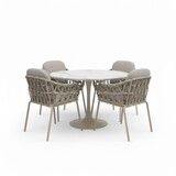 AVH-Collectie Matera Flair dining tuinset 5-delig latte zand 120xH75cm