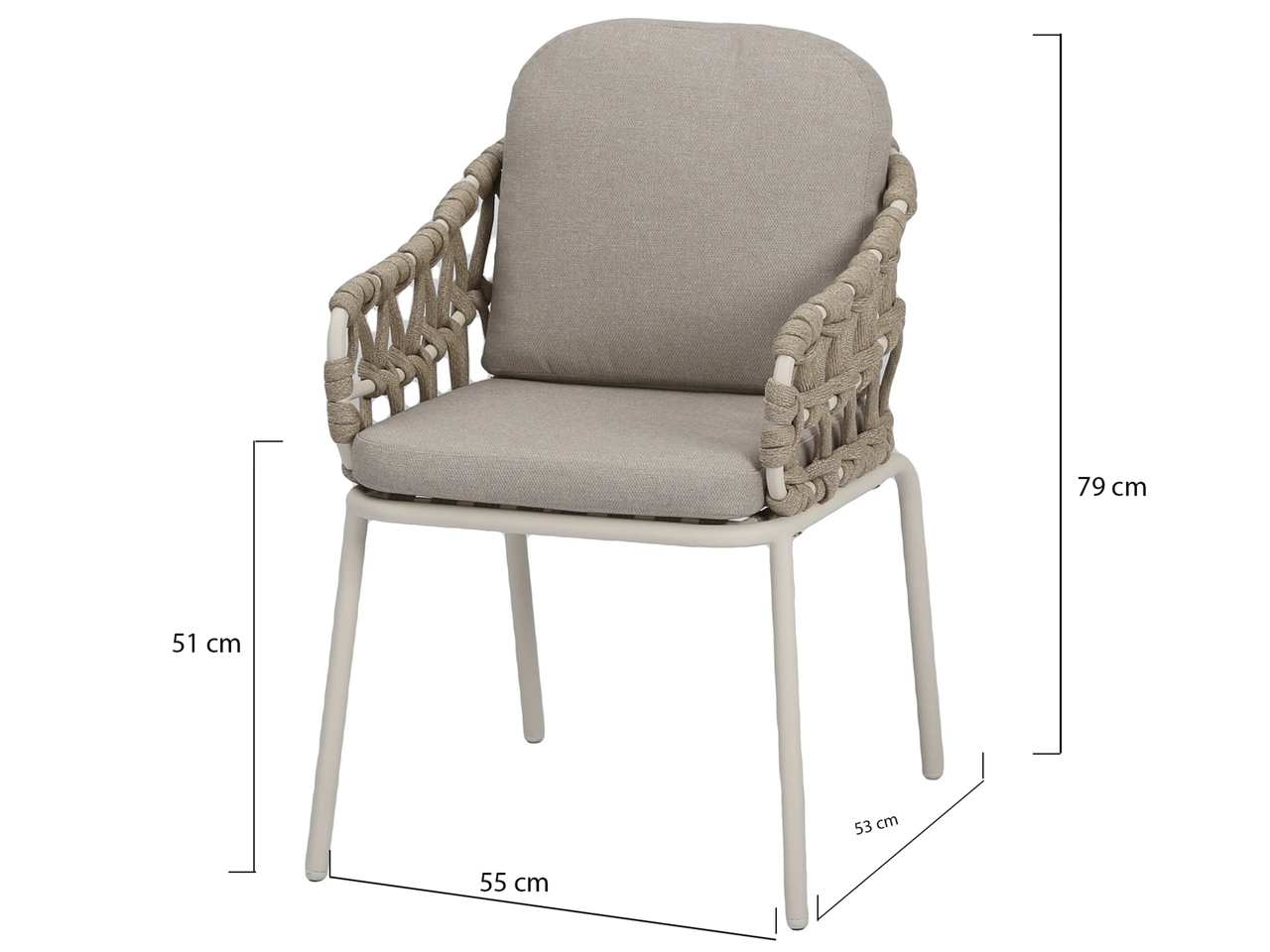 AVH-Collectie Matera Flair dining tuinset 5-delig latte zand 120xH75cm