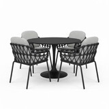 AVH-Collectie Matera Flair dining tuinset 5-delig Antraciet 120xH75cm