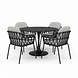 AVH-Collectie Matera Flair dining tuinset 5-delig antraciet 120xH75cm