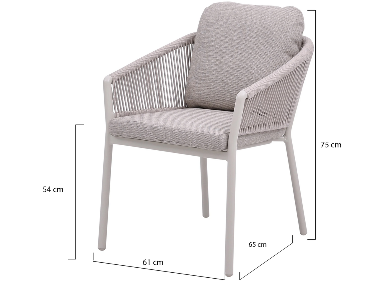 AVH-Collectie Joshua Flair dining tuinset 5-delig latte 120xH75cm