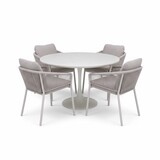 AVH-Collectie Joshua Flair dining tuinset 5-delig latte 120xH75cm
