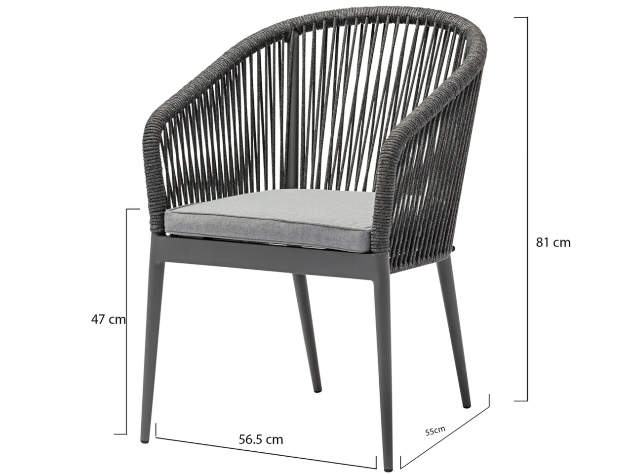 AVH-Collectie Lissabon Samantha dining tuinset 120xH75cm antraciet AVH-Collectie Lissabon Samantha dining tuinset 120xH75cm antraciet