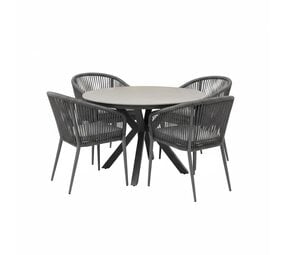AVH-Collectie Lissabon Samantha dining tuinset 120xH75cm antraciet AVH-Collectie Lissabon Samantha dining tuinset 120xH75cm antraciet