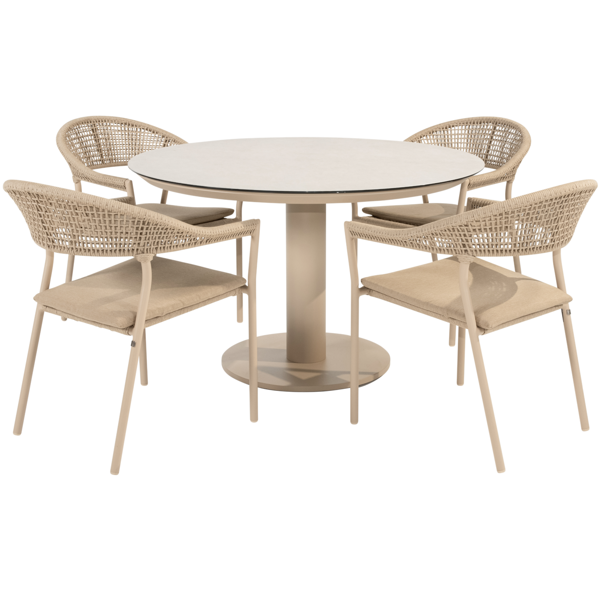 4 Seasons Outdoor Sarah Sienna dining tuinset 120xH75 cm 5 delig latte keramiek Taste 4SO