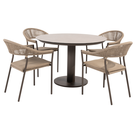4 Seasons Outdoor Sarah Sienna dining tuinset 120xH75 cm 5 delig terre keramiek Taste 4SO